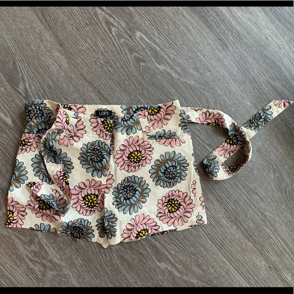 Loft floral linen blend shorts - size 0